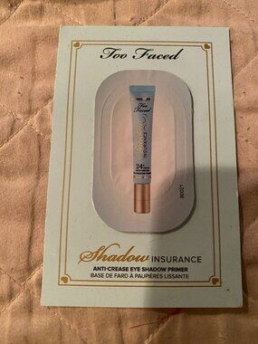 Too Faced Shadow Insurance- Anti-Crease Eye Shadow Primer-SAMPLE Size-NEW!